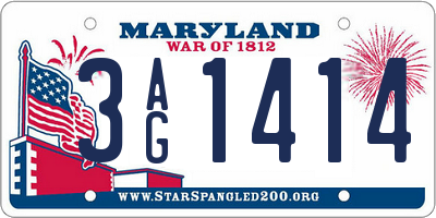 MD license plate 3AG1414