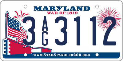 MD license plate 3AG3112
