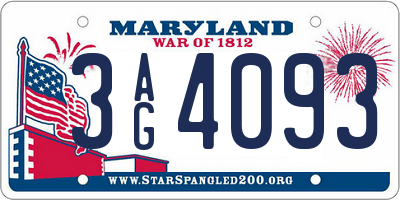 MD license plate 3AG4093