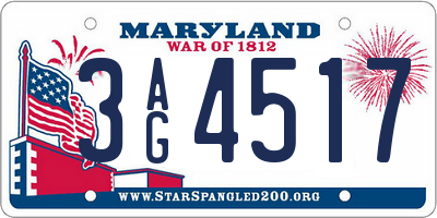 MD license plate 3AG4517
