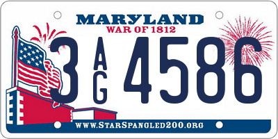 MD license plate 3AG4586