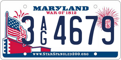 MD license plate 3AG4679