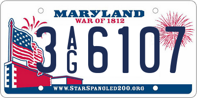MD license plate 3AG6107