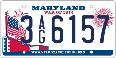 MD license plate 3AG6157