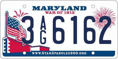 MD license plate 3AG6162