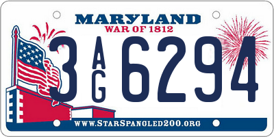 MD license plate 3AG6294