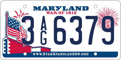 MD license plate 3AG6379