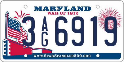MD license plate 3AG6919