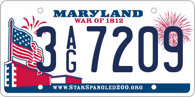 MD license plate 3AG7209