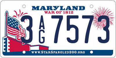 MD license plate 3AG7573