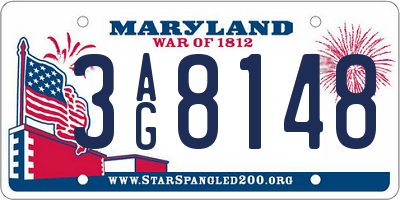 MD license plate 3AG8148