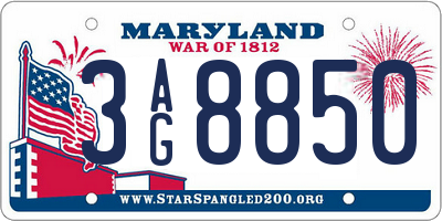 MD license plate 3AG8850