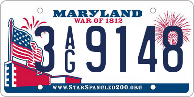 MD license plate 3AG9148