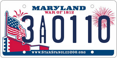 MD license plate 3AH0110