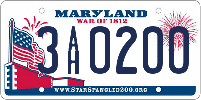 MD license plate 3AH0200