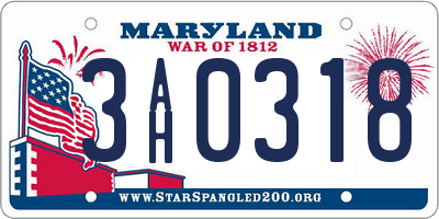 MD license plate 3AH0318