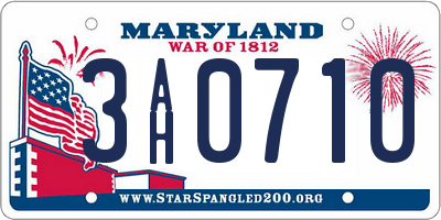 MD license plate 3AH0710