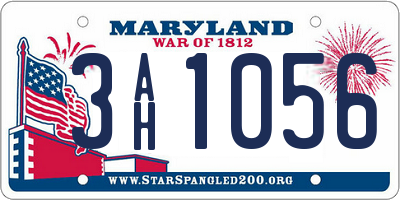 MD license plate 3AH1056