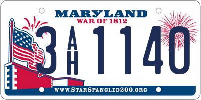 MD license plate 3AH1140