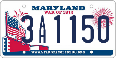MD license plate 3AH1150