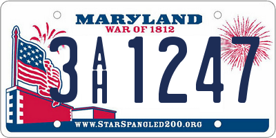 MD license plate 3AH1247