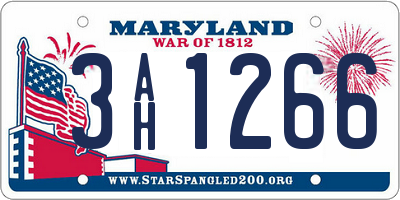 MD license plate 3AH1266