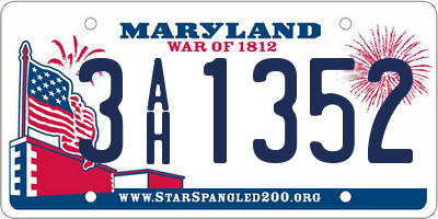MD license plate 3AH1352