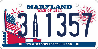 MD license plate 3AH1357