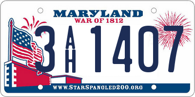 MD license plate 3AH1407