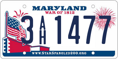 MD license plate 3AH1477