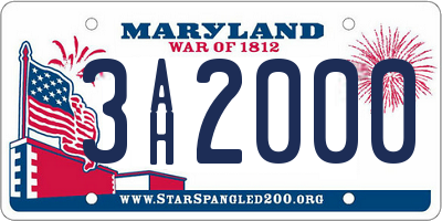 MD license plate 3AH2000