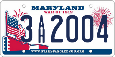MD license plate 3AH2004