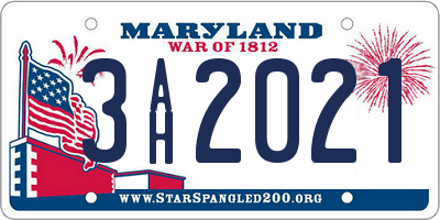 MD license plate 3AH2021