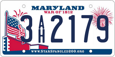 MD license plate 3AH2179
