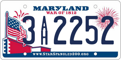 MD license plate 3AH2252