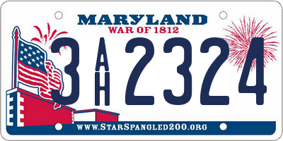 MD license plate 3AH2324