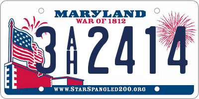 MD license plate 3AH2414