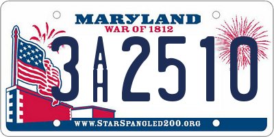 MD license plate 3AH2510