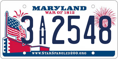 MD license plate 3AH2548