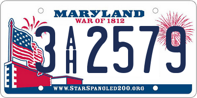MD license plate 3AH2579