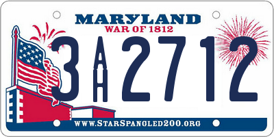 MD license plate 3AH2712