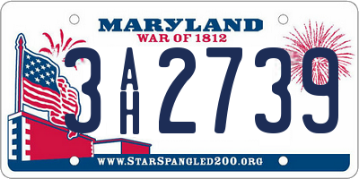 MD license plate 3AH2739