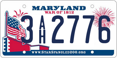 MD license plate 3AH2776