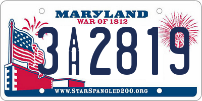 MD license plate 3AH2819