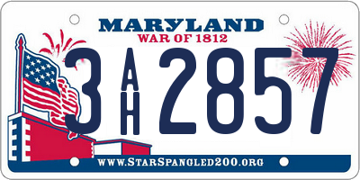 MD license plate 3AH2857