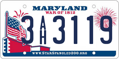 MD license plate 3AH3119