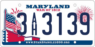MD license plate 3AH3139