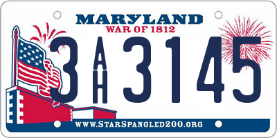 MD license plate 3AH3145