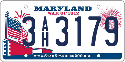MD license plate 3AH3179