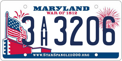 MD license plate 3AH3206